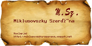 Miklusovszky Szeréna névjegykártya